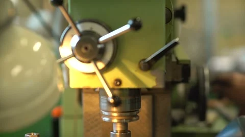He drill bit rotates within the metal mold. Manufacture of molds Stock Footage 65495073
