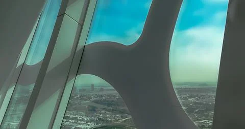 He Dubai Frame. Observation deck. Modern architecture and view of the city. Stock Photos