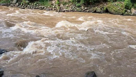 He flow of the Elo River in Central Java Stock Footage 276349038