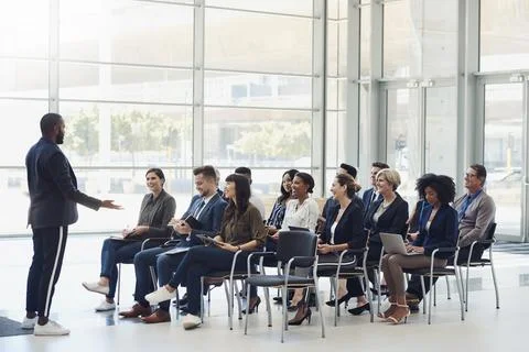 He has the whole audience captivated Stock Photos