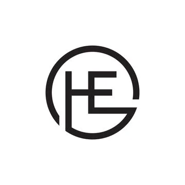 He initial letter vector logo icon Stock Illustration