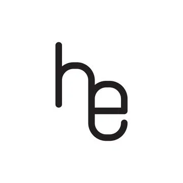 He initial letter vector logo icon Stock Illustration