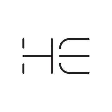 He initial letter vector logo icon Stock Illustration