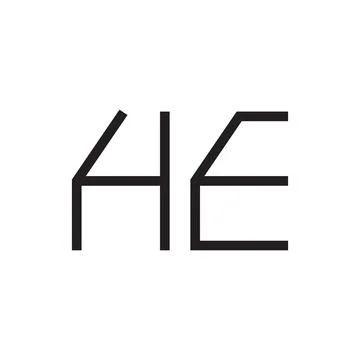 He initial letter vector logo icon Stock Illustration
