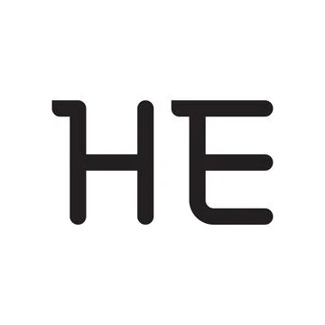 He initial letter vector logo icon Stock Illustration