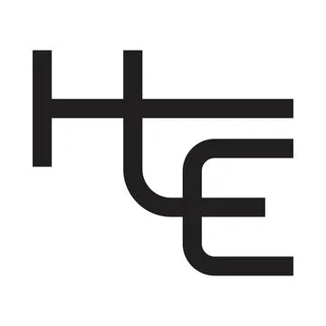 He initial letter vector logo Stock Illustration