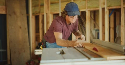 He Knows his Saw Stock Footage 98518067