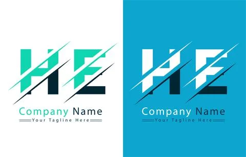 HE Letter Logo Vector Design Template Elements Illustrazione stock