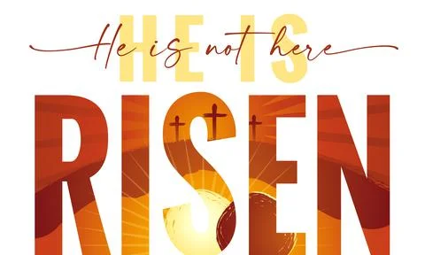 He is not here He is Risen quote banner Illustrazione stock