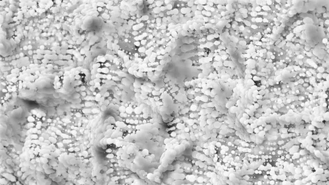 He organic streams of the white substance move from top to bottom. seamless loop Video stock 81261346