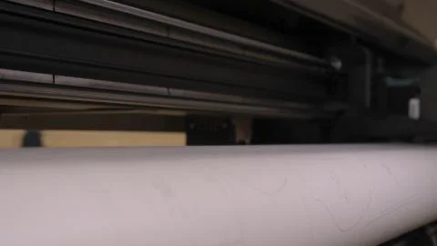 He printing machine prints the code on the paper (fabric) date, time code Stock Photos