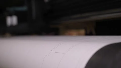 He printing machine prints the code on the paper (fabric) date, time code Stock Photos