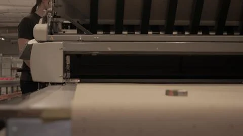He printing machine prints the code on the paper (fabric) date, time code Stock Photos