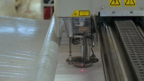 He printing machine prints the code on the paper (fabric) date, time code Stock Photos