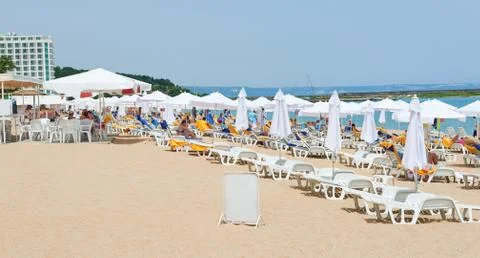 He restaurant is located on the beach Stock Photos