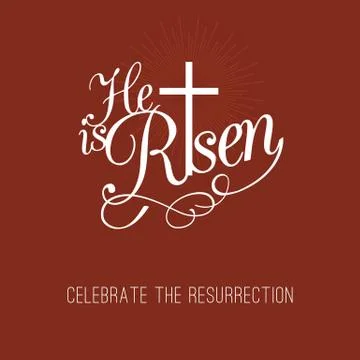 He is risen and cross Illustrazione stock