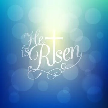 He is risen and cross Illustrazione stock