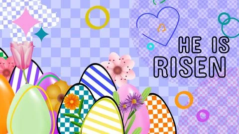 He is risen blessings concept illustration with beautifully designed easter.. 스톡 일러스트