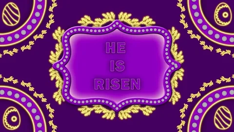 He is risen blessings in purple colour with decorated and blinking light an.. Stock Footage 268470448
