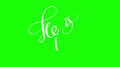 He is risen Easter holiday calligraphy lettering Stock Footage 196957491