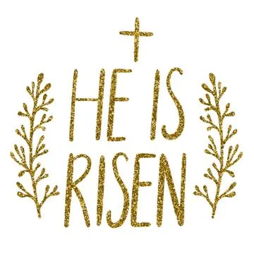 He Is Risen, Easter holiday celebration card Stock Illustration