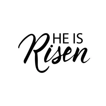 He is risen Easter holiday vector calligraphy lettering. Christian religious Stock Illustration
