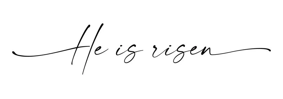 He is Risen, elegant lettering Stock Illustration
