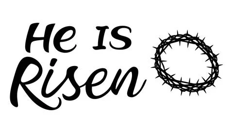 He is risen. Hand drawn calligraphy lettering for the Easter holidays banne.. Illustrazione stock