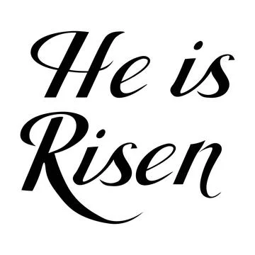 He is risen. Hand drawn calligraphy lettering for the Easter holidays. Conc.. Stock Illustration