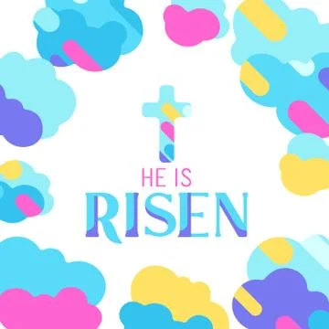 He is risen. Happy Easter greeting card. Stock Illustration