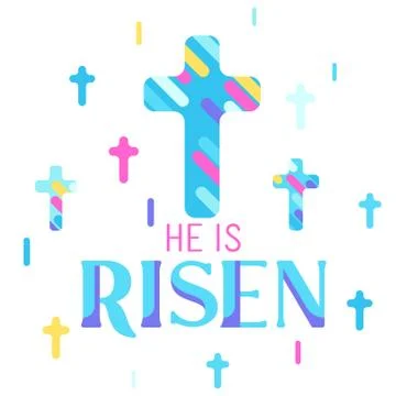 He is risen. Happy Easter greeting card. Stock Illustration