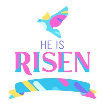 He is risen. Happy Easter greeting card. Stock Illustration