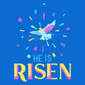 He is risen. Happy Easter greeting card. Stock Illustration
