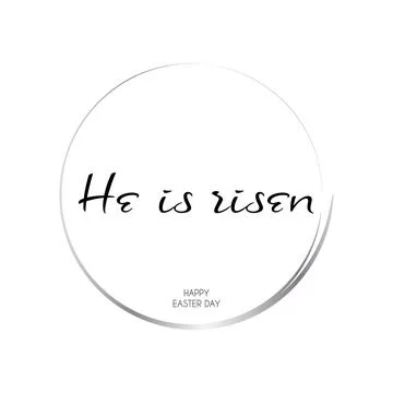 He is risen. Happy Easter greeting background. Silver round frame greeting. V 스톡 일러스트