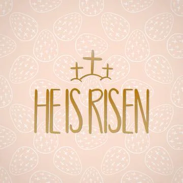 He is risen, Happy Easter holiday celebration card Stock Illustration