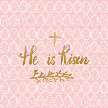 He is risen, Happy Easter holiday celebration card Stock Illustration