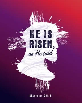 He is risen, as He said, Matthew 28 6 poster concept Illustrazione stock