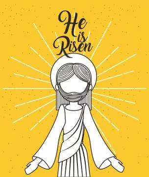 He is risen jesus christ religious poster Illustrazione stock