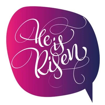 He is risen text on red background. Calligraphy lettering Vector illustration Stock Illustration