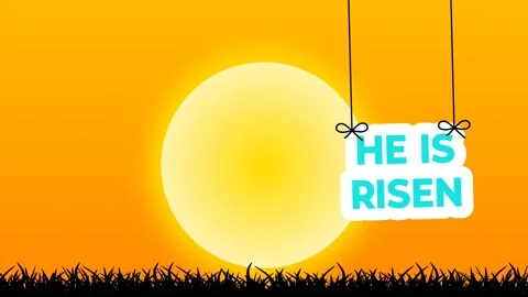 He is risen text on sunrise time Stock Footage 235552440