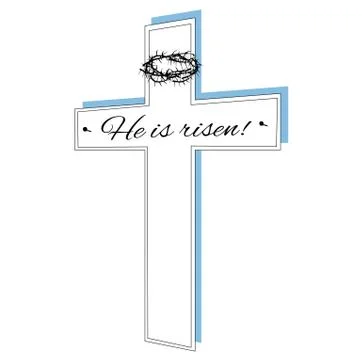 He is risen with thorn on cross Stock Illustration