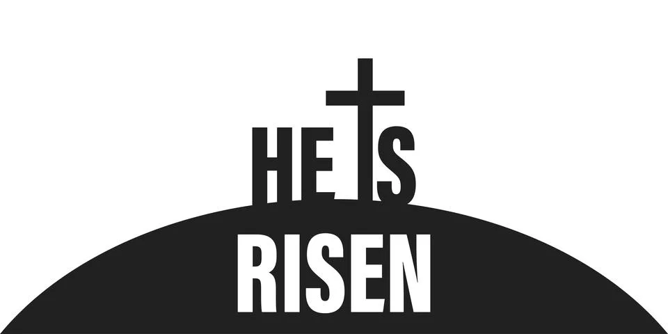 He is risen. Vector illustration on white background .  Easter icon .Happy Ea Stock Illustration
