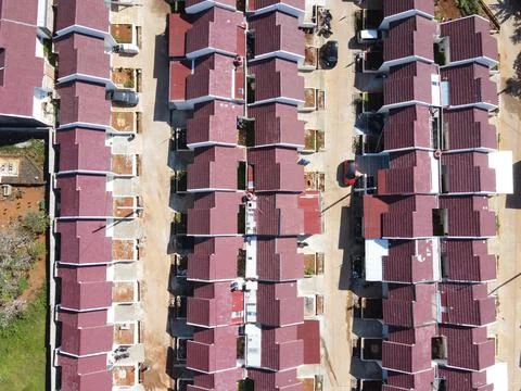 He splendor of the aerial view of the subsidized housing area Stock Photos