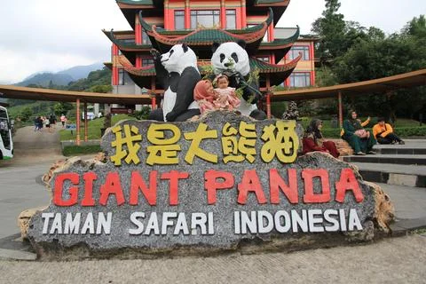 He statue in the shape of a panda is very cute Foto stock