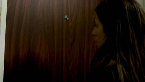 He turns her down at the door Stock Footage 88983260