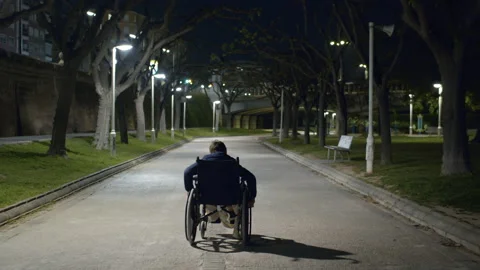 He will get used to move in wheelchair Stock-Footage 153560230