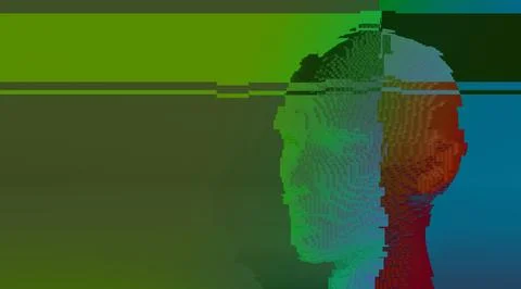 Head 3d Mesh . Render . Virtual reality Stock Illustration