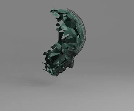 Head 3d Mesh . Render . Virtual reality Stock Illustration