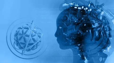 Head 3d Mesh . Render . Virtual reality Illustrazione stock