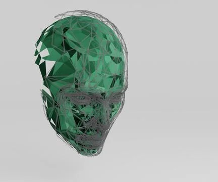 Head 3d Mesh . Render . Virtual reality Illustrazione stock